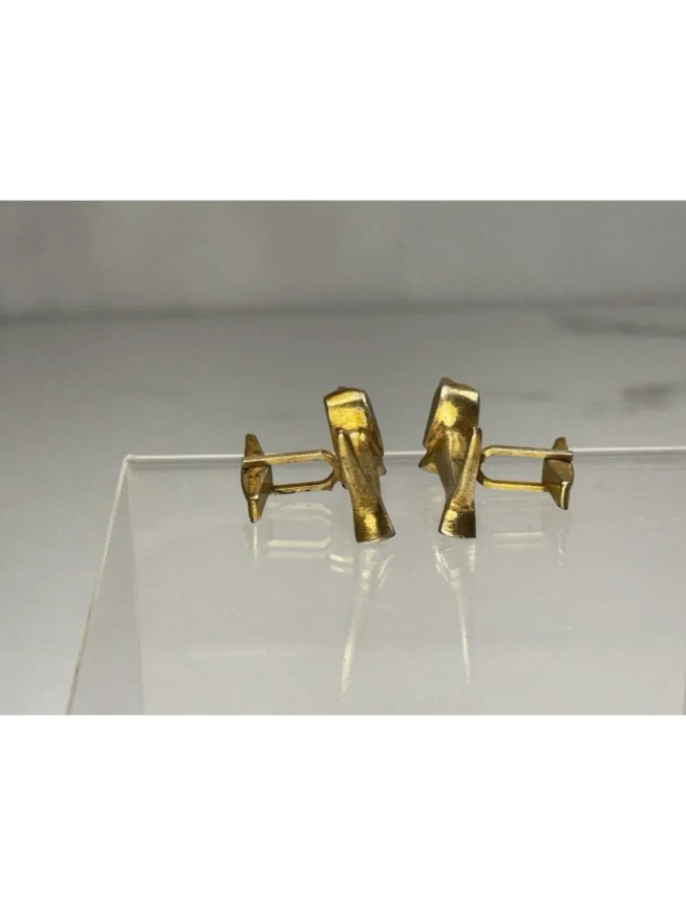 Austria Dachshund Cufflinks Tie Clip Set Wiener Dog Mid Century Brass